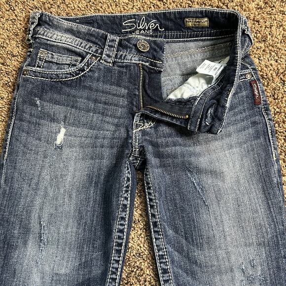 Silver Suki Surplus Capris Low-Rise Denim Jeans Size 26 - Picture 2 of 13